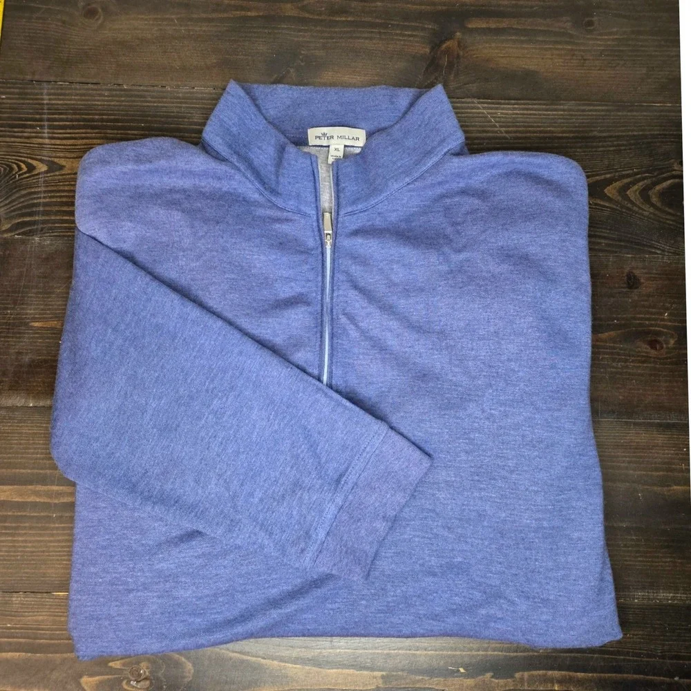 PETER MILLAR Crown‎ Nordic Blue Quarter Zip Pullover XL Golf business casual